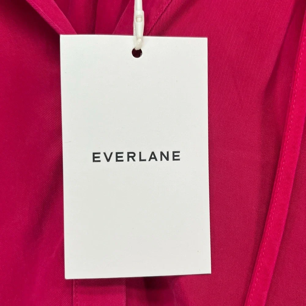 Everlane Tencel Gathered Maxi Dress L Pink Button Modest Oversized Quiet Luxury‎